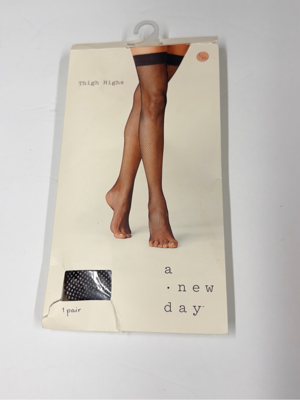 a new day Black Fishnet Thigh Highs with Stretch Band